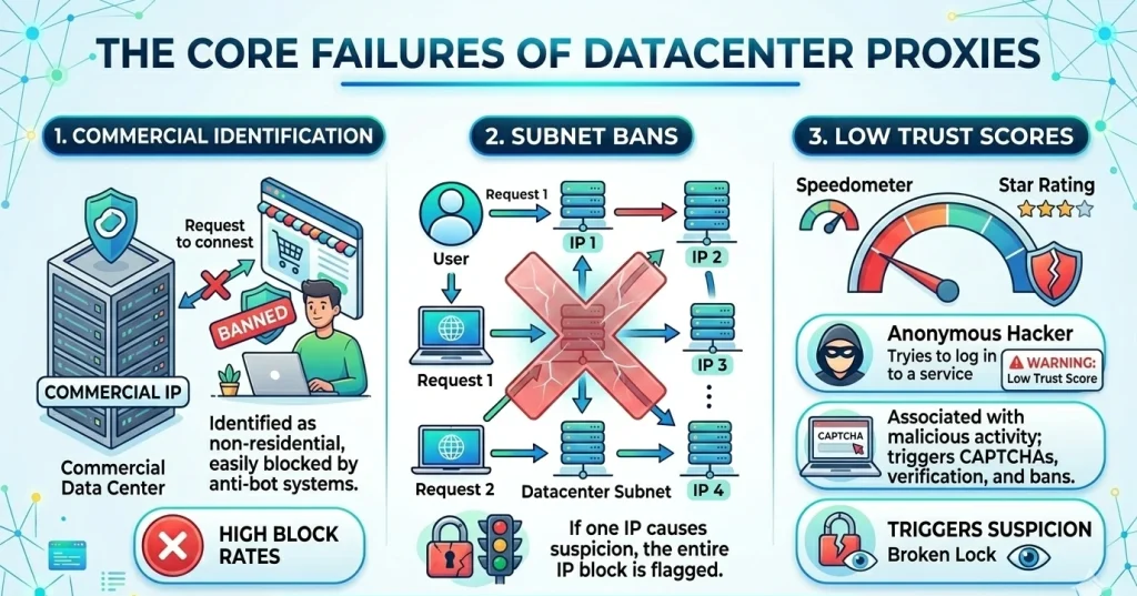 The Core Failures of Datacenter Proxies Explained
