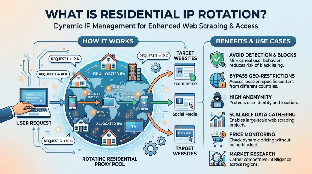 Residential IP rotation explained by ColaProxy – how it works and why it matters