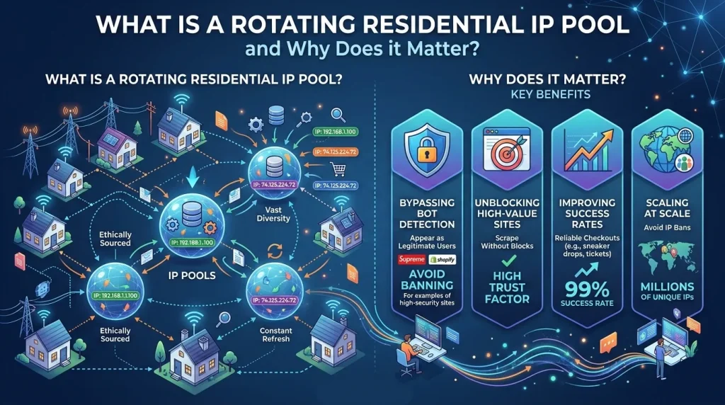 What is a rotating residential IP pool – Guide by ColaProxy