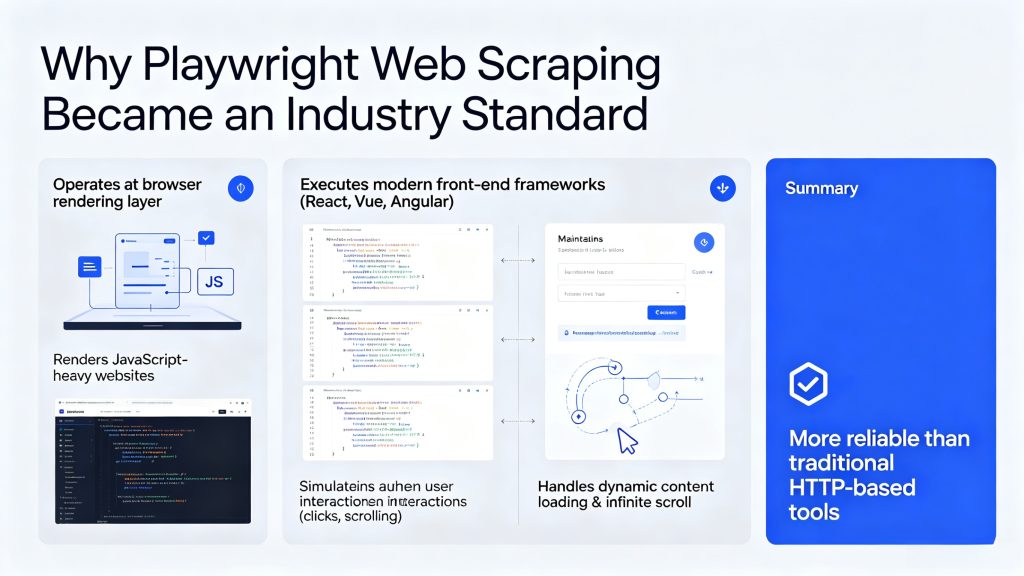 Why Playwright web scraping became an industry standard banner, browser rendering automation for JavaScript-heavy websites
