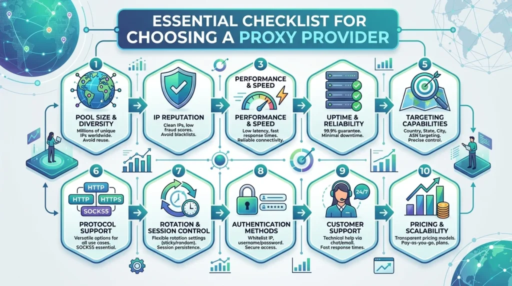 Checklist for choosing a proxy provider guided by ColaProxy