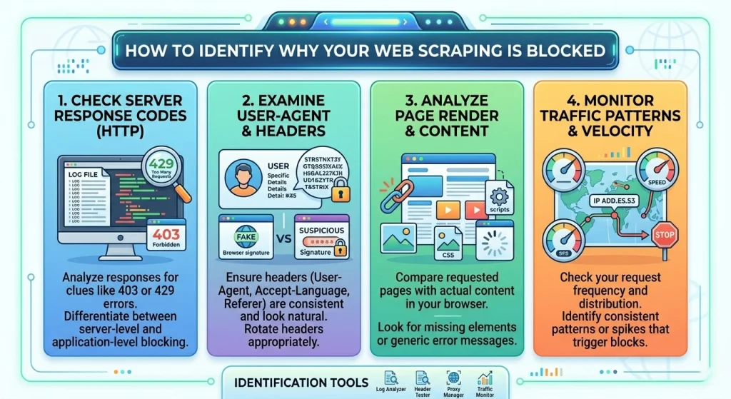 How to identify why your web scraping is blocked