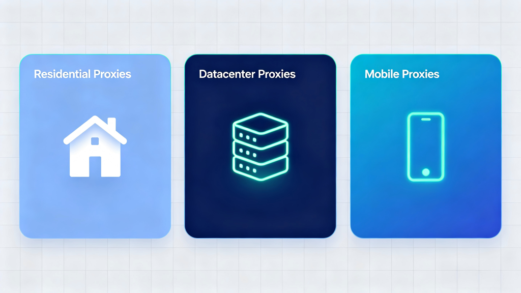 Residential vs Datacenter vs Mobile Proxies