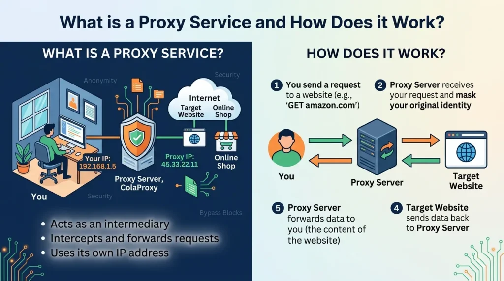 What is a proxy service and how does it work explained by ColaProxy