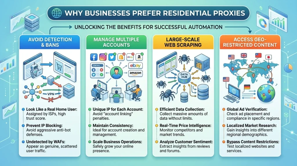 Why businesses choose residential proxies over residential VPNs